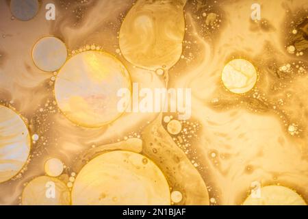 Abstract multicolor space blurred gradient background with bubbles. Stock Photo