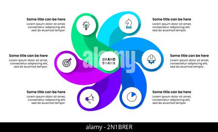 Infographic template with icons and 6 options or steps. Abstract star. Can be used for workflow layout, diagram, banner, webdesign. Vector illustratio Stock Vector