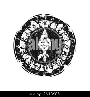 The spear circle shield Stock Vector