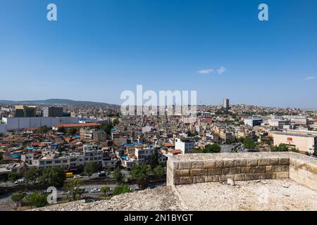 Gazitantep downtown cityscape taken in 2021. Gaziantep is the sixth-most populous city in Turkey.  Stock Photo