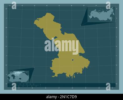 Astrakhan', region of Russia. Solid color shape. Corner auxiliary location maps Stock Photo