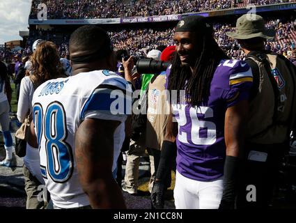 Minnesota Vikings cornerback Trae Waynes takes part in drills during the  NFL football team's training camp Friday, July 26, 2019, in Eagan, Minn.  (AP Photo/Jim Mone Stock Photo - Alamy