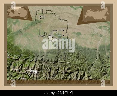 Ingush Names Ingush, republic of Russia. Low resolution satellite map Stock Photo ...