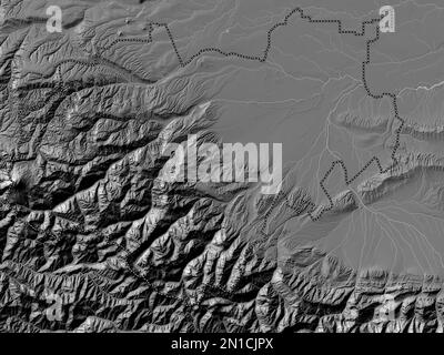 Kabardin-Balkar, republic of Russia. Bilevel elevation map with lakes ...