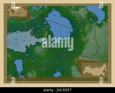 Leningrad Region Of Russia Colored Elevation Map With Lakes And Leningrad Region Of Russia Colored Elevation Map With Lakes And Rivers Corner Auxiliary Location Maps 2n1d5f7 