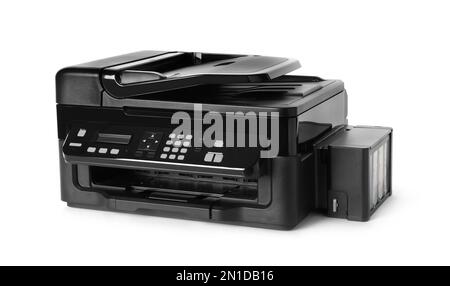 New modern multifunction printer isolated on white Stock Photo