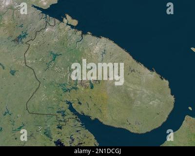 Murmansk, region of Russia. Low resolution satellite map Stock Photo