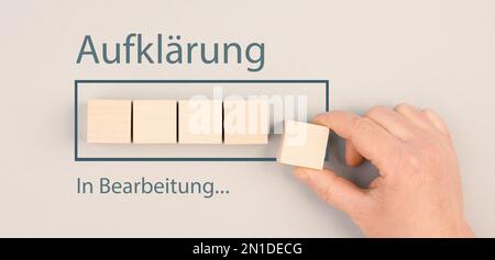 Investigation in progress, searching for answer, business strategy, analysis of increase death rate, clarification mortality, german language Stock Photo