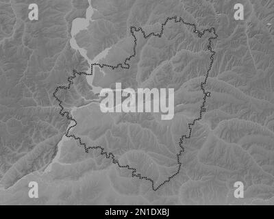 Samara, region of Russia. Grayscale elevation map with lakes and rivers Stock Photo