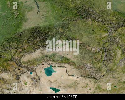 Tuva, republic of Russia. Low resolution satellite map Stock Photo