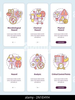 Food safety hazard onboarding mobile app screen Stock Vector Image ...
