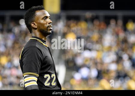 Pittsburgh Pirates' Andrew McCutchen stands in the dugout before a baseball  game against the Colorado Rockies in Pittsburgh, Monday, May 8, 2023. (AP  Photo/Gene J. Puskar Stock Photo - Alamy