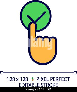 Click accept button pixel perfect RGB color icon Stock Vector