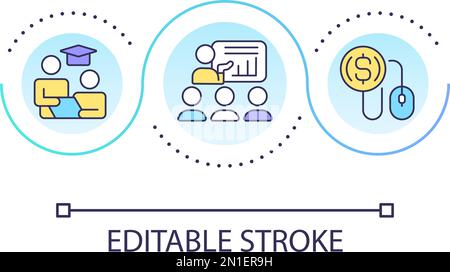 Training courses loop concept icon Stock Vector
