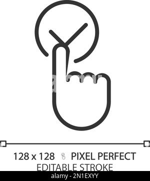 Click accept button pixel perfect linear icon Stock Vector