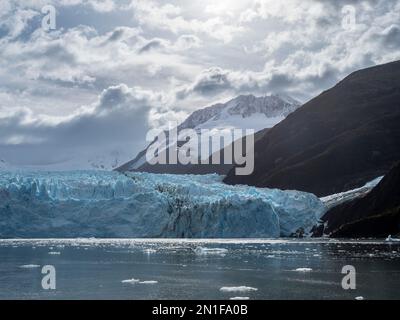 A view of the Garibaldi Glacier in Albert de Agostini National Park in the Cordillera Darwin mountain range, Chile, South America Stock Photo