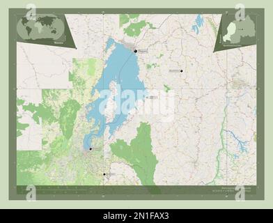 Kabeza Map Iburengerazuba, province of Rwanda. Open Street Map. Locations of major ...