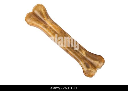 Dog chew bone isolated on white background Stock Photo
