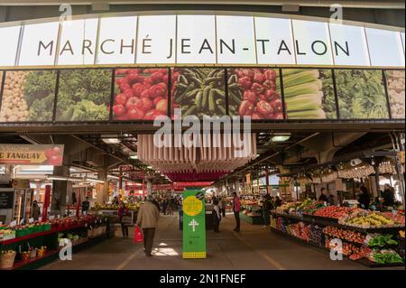 Regional produce on display in Jean Talon Market (Marche Jean-Talon), Montreal, Quebec, Canada, North America Stock Photo
