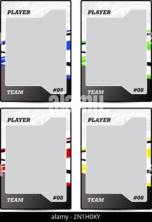 Sport player trading card frame border template design  set Stock Vector