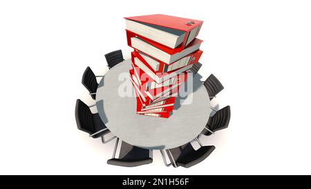 A high Stack of files on the table Stock Photo
