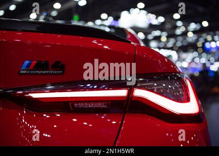 BMW M4 Competition Coupe on display at The 39th Thailand International Motor Expo 2022 on November 30, 2022 in Nonthaburi, Thailand. Stock Photo