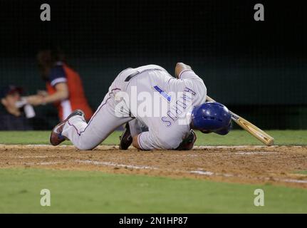 Houston Astros' Evan Gattis during the fourth inning of a baseball game  against the Los Angeles Angels, Tuesday, June 23, 2015, in Anaheim, Calif.  (AP Photo/Jae C. Hong Stock Photo - Alamy