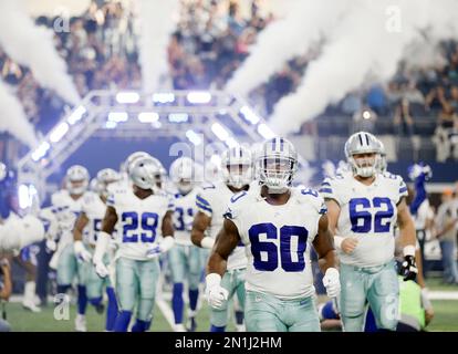 Dallas Cowboys defensive tackle Davon Coleman (60) talks with teammates  during training camp practice on Saturday, Aug. 2, 2014, in Oxnard, Calif.  (Photo by Ron Jenkins/Fort Worth Star-Telegram/MCT/Sipa USA Stock Photo 