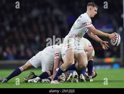 England's Jack Van Poortvliet during the Guinness Six Nations Calcutta Cup match between England and Scotland at Twickenham Stadium in London, Britain Stock Photo