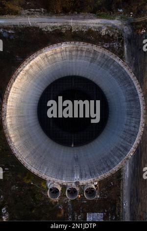 Aerial top drone view of large garbage pile, trash dump, landfill ...