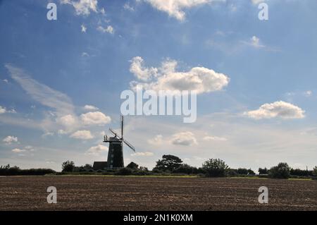 Around the UK - A Grade II* listed building -  tower mill at Burnham Overy Staithe, North Norfolk, UK Stock Photo