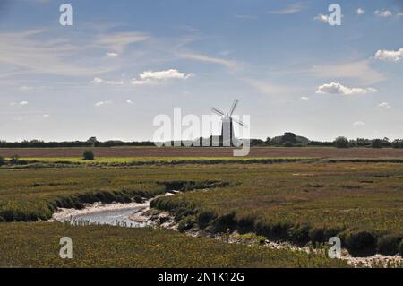 Around the UK - A Grade II* listed building -  tower mill at Burnham Overy Staithe, North Norfolk, UK Stock Photo