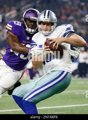 Minnesota Vikings' Danielle Hunter sacks Green Bay Packers' Aaron