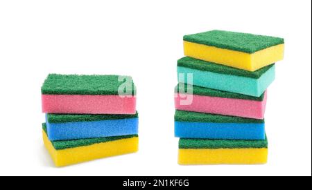 Abrasive sponges isolated on white background Stock Photo