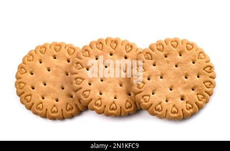 Dry biscuits isolated on white background Stock Photo