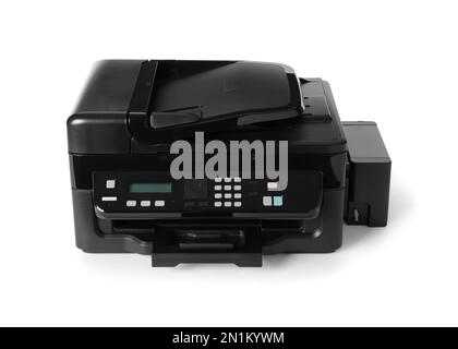 New modern multifunction printer isolated on white Stock Photo