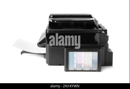 New modern multifunction printer isolated on white Stock Photo