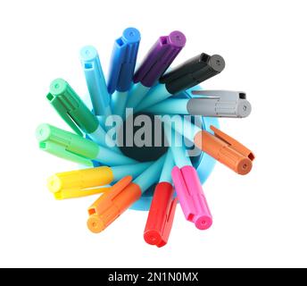 Set of felt tip markers in different colors and a blank sketchbook with a  space for text Stock Photo by FabrikaPhoto