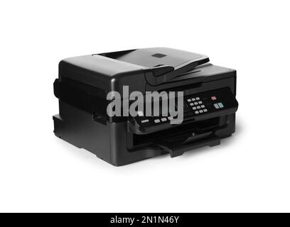 New modern multifunction printer isolated on white Stock Photo