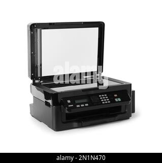 New open multifunction printer isolated on white Stock Photo