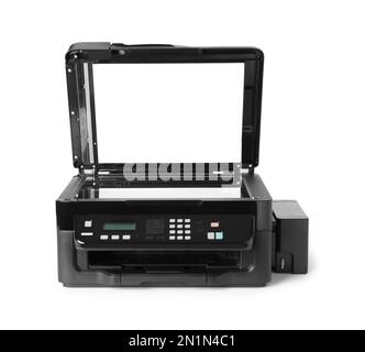 New open multifunction printer isolated on white Stock Photo