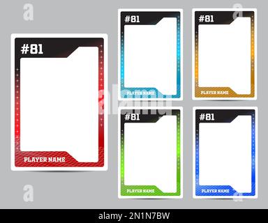 Sport player trading card frame border template design  set Stock Vector