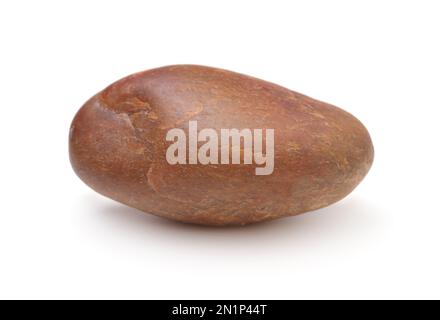Old smooth stone isolated on white. Stock Photo