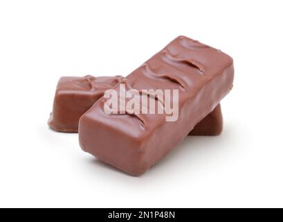 Two chocolate bars isolated on white. Stock Photo
