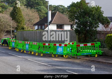 Work being undertaken by City Fibre to install a brand new ultrafast broadband network in the area at Poole, Dorset UK in February Stock Photo