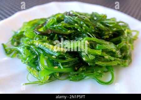 Close up of Goma Wakame (Seaweed Salad) Stock Photo