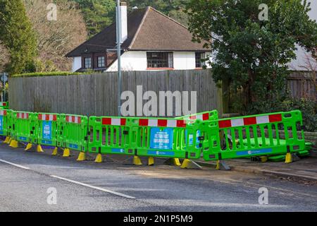 Work being undertaken by City Fibre to install a brand new ultrafast broadband network in the area at Poole, Dorset UK in February Stock Photo