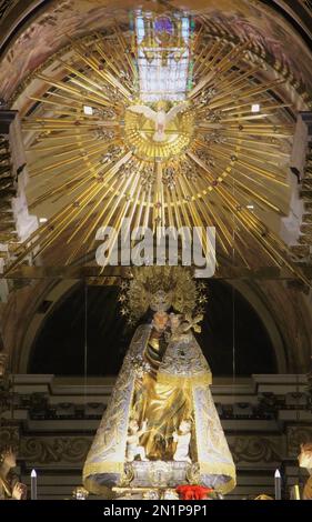 Main altar with madonna and child in the Real Basílica de la Virgen de los Desamparados completed in 1666 Valencia Spain Stock Photo