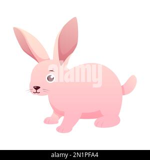 Rabbit . Cute isolated cartoon vector . Stock Vector