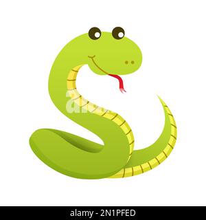 Snake . Cute isolated cartoon vector . Stock Vector